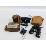 A PAIR OF VINTAGE BINOCULARS MARKED NL 1941 REG. NO.