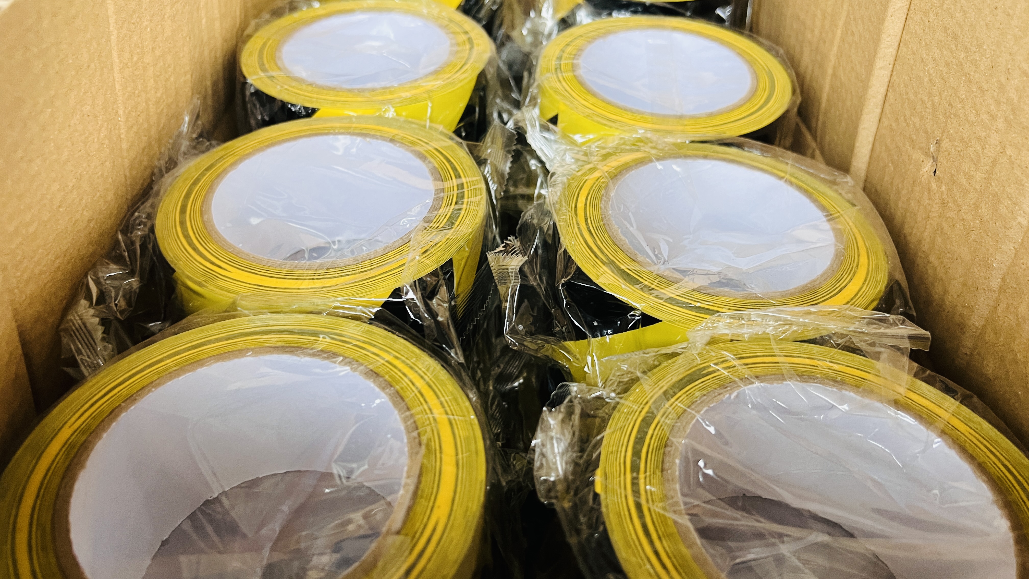 44 ROLLS OF ADHESIVE HAZARD WARNING TAPE. - Image 2 of 3