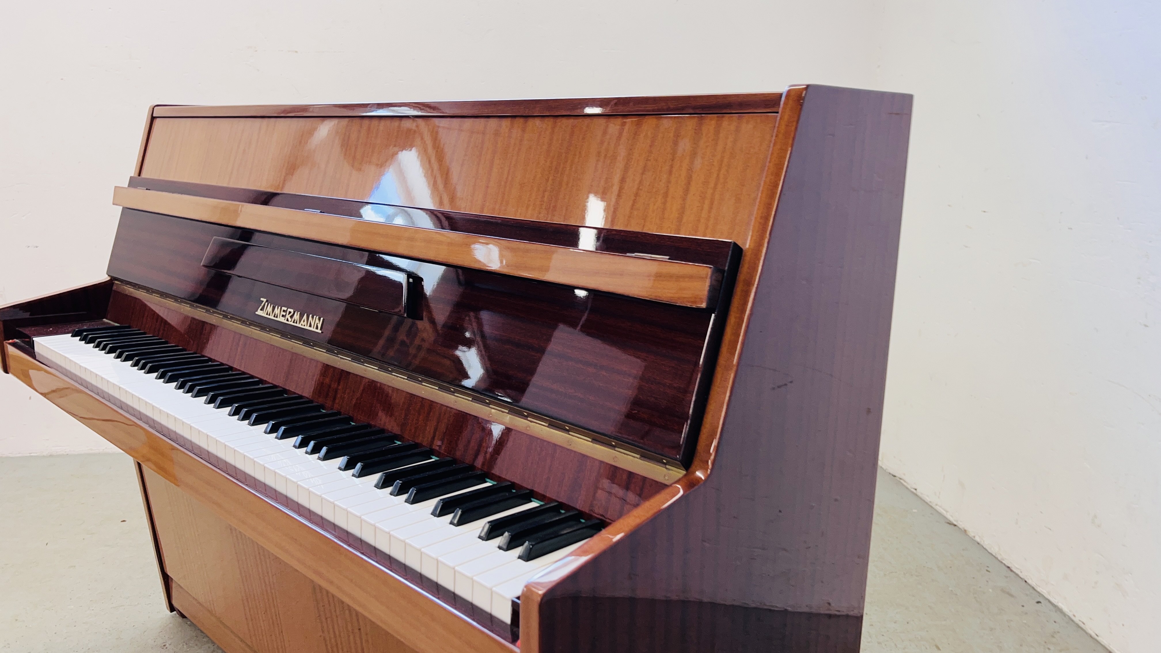 A ZIMMERMAN UPRIGHT PIANO AND STOOL W 142CM X D 53CM X H 108CM - Image 5 of 20