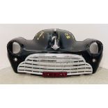MORRIS MINOR "MINOR RACING" CAR FRONT WALL FEATURE (LIFE SIZE) W 140CM X H 60CM.