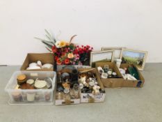 SEVEN BOXES CONTAINING HOUSEHOLD CHINA AND EFFECTS TO INCLUDE DENBY DINNER WARE,