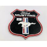 REPRODUCTION CAST IRON FORD MUSTANG WALL PLAQUE - W 24CM.