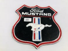 REPRODUCTION CAST IRON FORD MUSTANG WALL PLAQUE - W 24CM.
