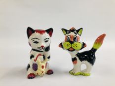 TWO LORNA BAILEY COLLECTIBLE CAT ORNAMENTS TO INCLUDE GOTYA & ONE OTHER BEARING SIGNATURES.