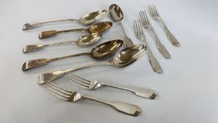 5 SILVER DESSERT FORKS, ALL EARLY C19TH, LONDON ASSAY - VARIOUS MAKERS,