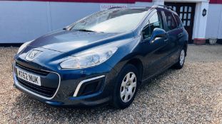 MT62 NUK PEUGEOT 308 ACCESS SW HDI ESTATE DIESEL CAR. FIRST REGISTERED 30/11/2012.