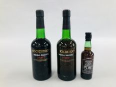 3 BOTTLES OF PORT TO INCLUDE 2 X 700ML COCKBURN'S SPECIAL RESERVE PORT AND 1 X 18.5CL ST.
