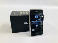 AN APPLE i PHONE 2G 16GB MODEL A1203 FIRST GENERATION WITH APPLE BOX - SOLD AS SEEN
