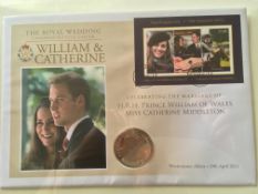 ALBUM WITH A COLLECTION OF 2011 WILLIAM AND KATE COIN COVERS, AS ISSUED BY WESTMINSTER (27 COVERS).