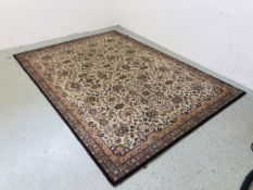 A LARGE SHEEP WOOL RUG, 170CM X 240CM.