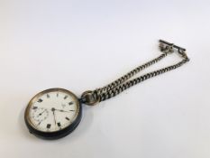 A GENTLEMAN'S WW1 OMEGA NICKEL PLATED OPEN FACE STEM WIND POCKET WATCH,