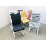 A SET OF SIX DESIGNER FURNITURE VILLAGE MULTI COLOURED BIANCO DINING CHAIRS (NEW WITH ORIGINAL
