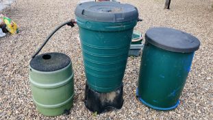 THREE VARIOUS WATER BUTTS