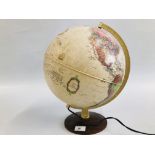 AN ELECTRICAL DESK REVOLVING GLOBE - H 40CM - SOLD AS SEEN.