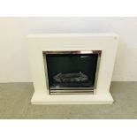 A 38INCH COLBY ELECTRIC HEATER WITH WHITE TIMBER AND CHROME SURROUND.