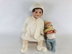 AN ARMAND MARSEILLE GERMAN BISQUE HEAD DOLL WITH COMPOSITE BODY, HEIGHT 66CM,