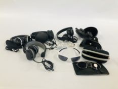 5 SETS OF HEADPHONES TO INCLUDE 1 PAIR MARKED BOWERS & WILKINS ETC.