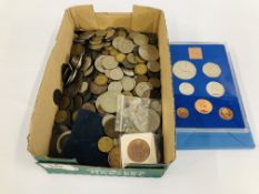 A QUANTITY OF MIXED PRE-DECIMAL COINAGE TO INCLUDE CROWNS ETC.