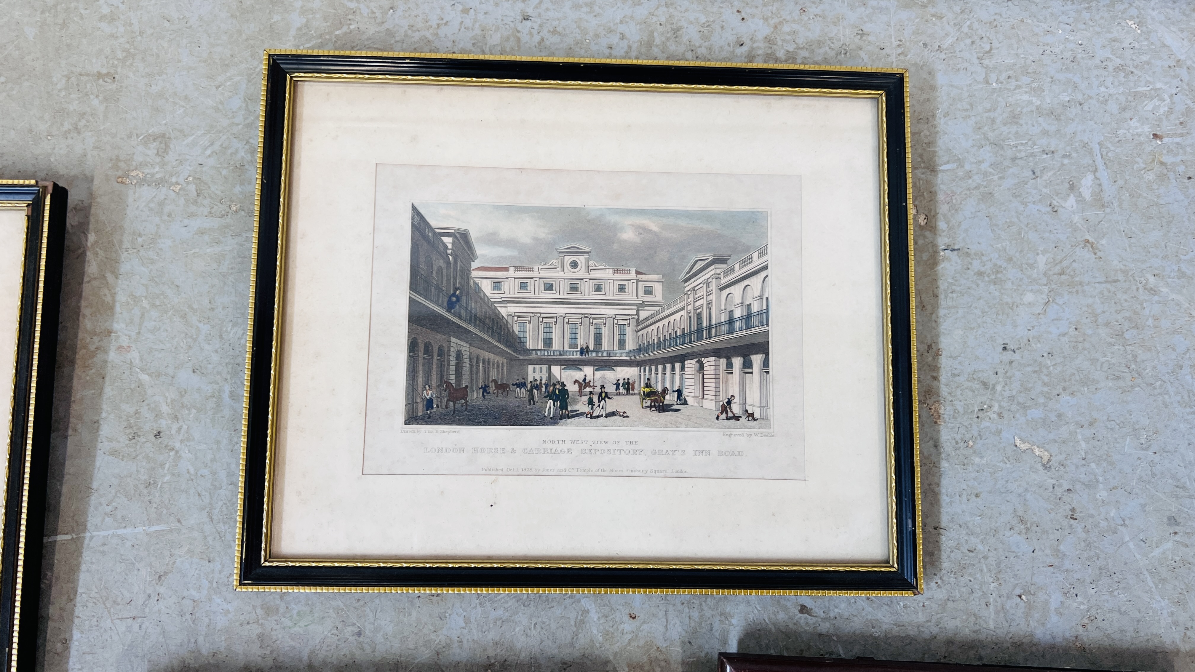 A GROUP OF EIGHT FRAMED PRINTS AND ETCHINGS TO INCLUDE EUROPEAN SQUARE SCENE SIGNED H. - Image 8 of 10