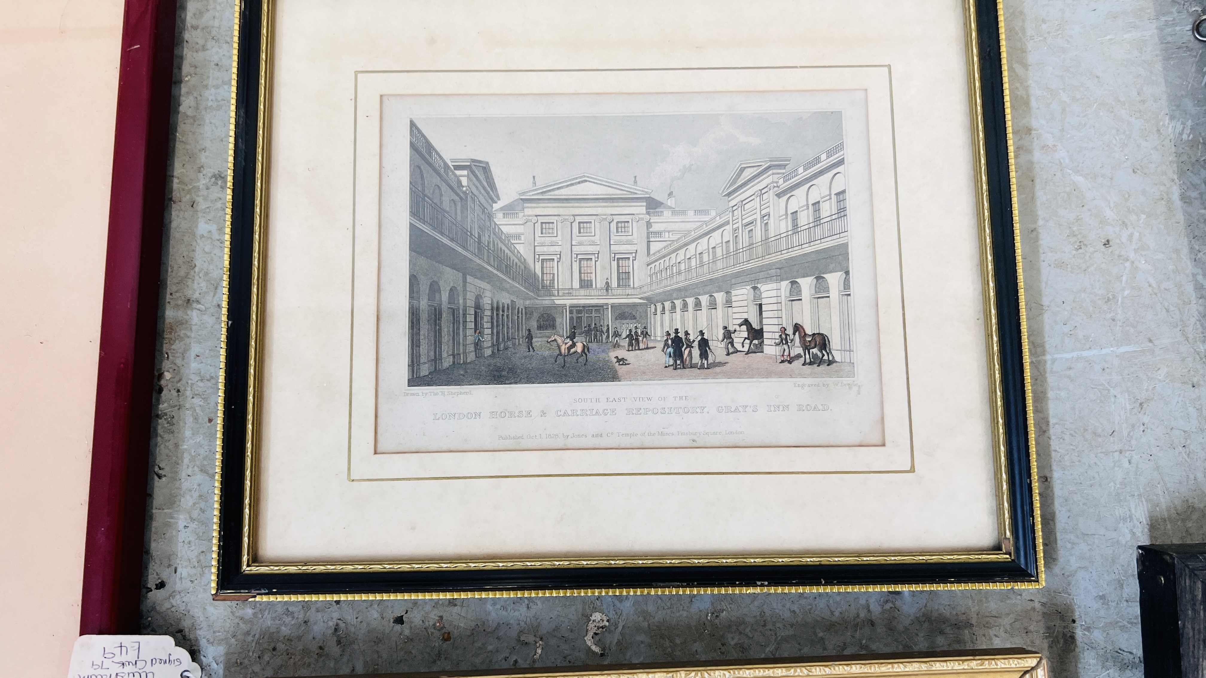 A GROUP OF EIGHT FRAMED PRINTS AND ETCHINGS TO INCLUDE EUROPEAN SQUARE SCENE SIGNED H. - Image 7 of 10