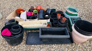 LARGE QUANTITY OF ASSORTED PLANT POTS AND PLANTERS