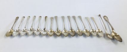 16 VARIOUS SILVER SPOONS, SOME PAIRS,