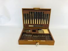 A MAHOGANY CASED SIX PLACE SETTING CANTEEN OF CUTLERY BY GOLDSMITHS & SILVERSMITHS CO.