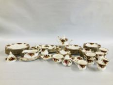 AN EXTENSIVE COLLECTION OF ROYAL ALBERT OLD COUNTRY ROSES TEA AND DINNERWARE, APPROX 65 PIECES.