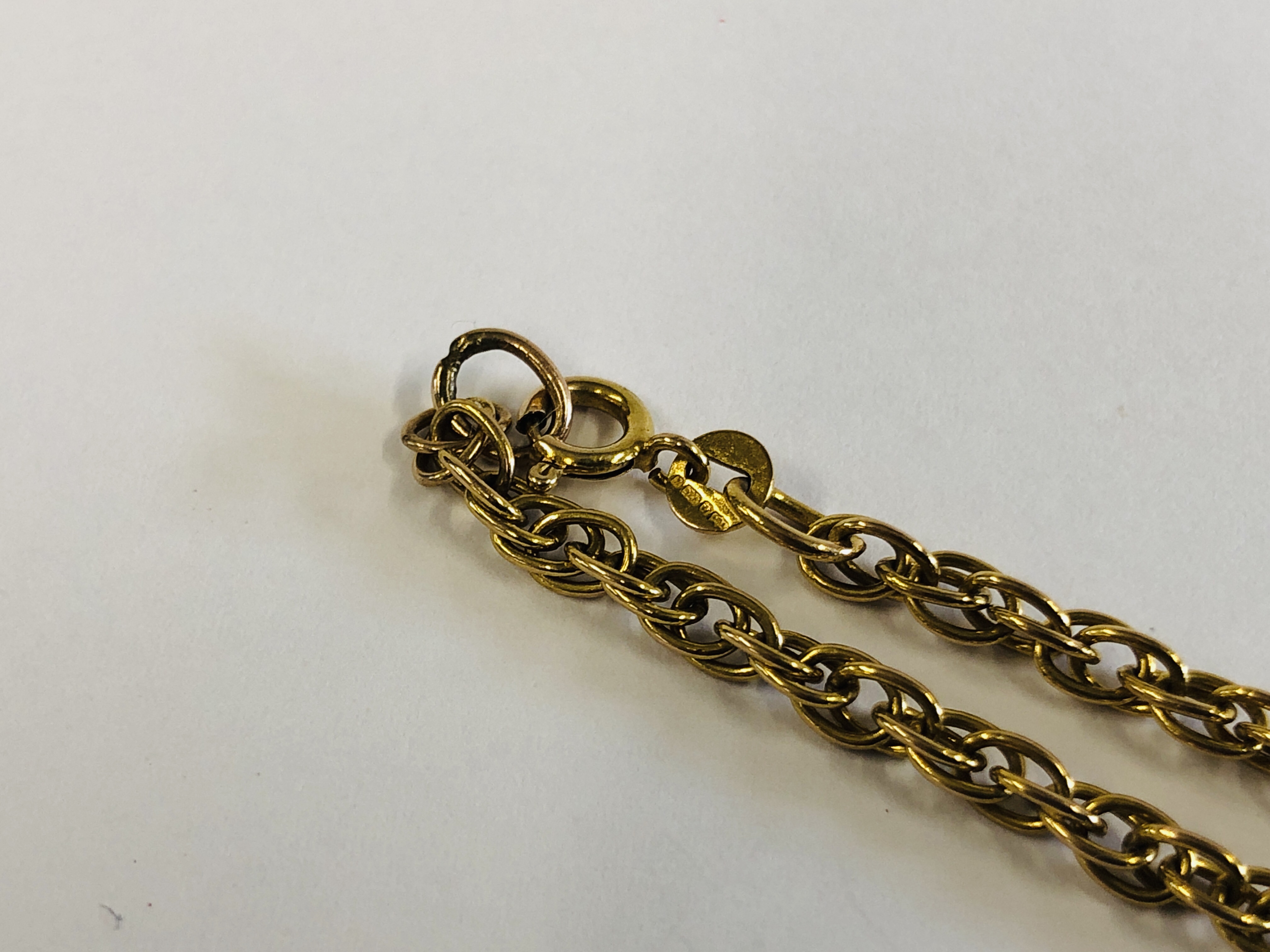 A 9CT GOLD MULTI LINK CHAIN, L 40CM. - Image 6 of 7
