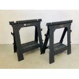 A PAIR OF STANLEY FOLDING PLASTERINE TRESTLES.