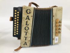 A VINTAGE ACCORDIAN MARKED "GALOTTA"