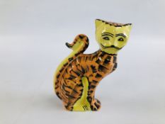 A LORNA BAILEY LIMITED EDITION 36/50 POLKA CAT ORNAMENT, BEARING SIGNATURE H 15CM.