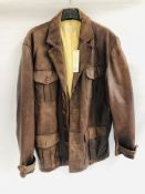 A DARK BROWN COAT BEARING MAKERS LABEL JOHN ROCHA, SIZE MEDIUM.