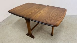 ERCOL WINDSOR DROP FLAP OCCASIONAL TABLE, W 102CM X D 68CM X H 46CM.