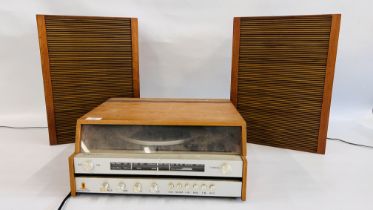 VINTAGE FIDELITY RECORD AND RADIO DECK WITH SPEAKERS - COLLECTORS ITEM ONLY - SOLD AS SEEN.