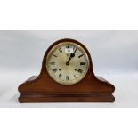 AN EDWARDIAN MARQUETRY INLAID MANTEL CLOCK