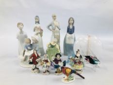 A GROUP OF 5 FIGURINES TO INCLUDE NAO (LLADRO BOY A/F),