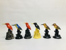 A COLLECTION OF CARLTON WARE KINGFISHER ORNAMENTS.