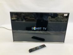 SAMSUNG 32" FLAT SCREEN SMART TV COMPLETE WITH REMOTE - SOLD AS SEEN