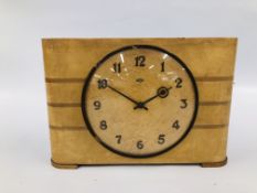 AN ART DECO WALNUT CASED METAMEC ELECTRIC MANTEL CLOCK - COLLECTORS ITEM ONLY - SOLD AS SEEN.