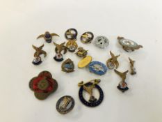 A BAG OF RAF ENAMELLED BADGES.