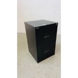 MODERN BLACK FINISHED TRIUMPH 2 DRAWER FILING CABINET 40CM W X 40CM D X 63CM H.