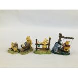 3 BORDER FINE ARTS CLASSIC POOH COLLECTIBLE CABINET ORNAMENTS TO INCLUDE POOH AND PIGLET,