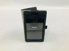 AMAZON KINDLE FIRE TABLET WITH CASE - SOLD AS SEEN - NO GUARANTEE OF CONNECTIVITY.