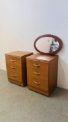 A PAIR OF ALSTONS THREE DRAWER BEDSIDE CABINETS, W 45CM X D 40CM X H 66.