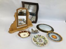 BOX OF COLLECTIBLE CHINA PLUS 3 MIRRORS