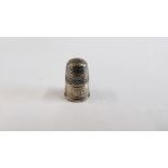 A VINTAGE SILVER THIMBLE FOR THE CROWNING OF QUEEN VICTORIA.