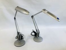A PAIR OF ADJUSTABLE READING LAMPS - SOLD AS SEEN.