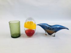 STUDIO ART GLASS EGG BY BJORN RONNQUIST FOR IKEA SWEDEN,