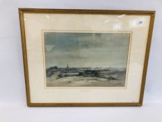FRAMED AND MOUNTED WATERCOLOUR BEARING SIGNATURE ARTHUR E. DAVIES "NORWICH FROM THE EAST 44.